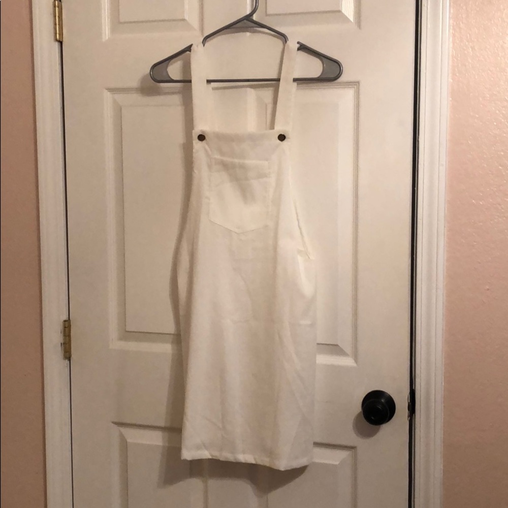 White overall dress